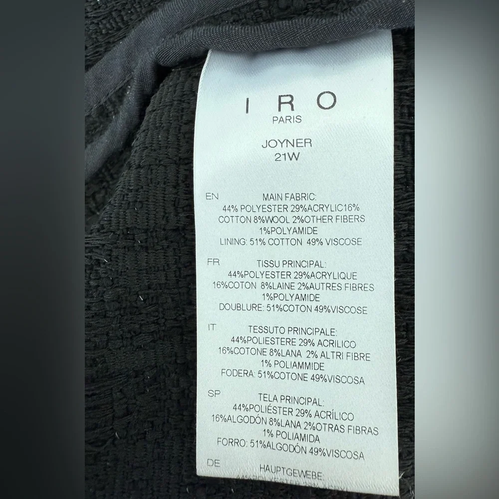 IRO Textured Black Women's Blazer - Picture 6 of 8